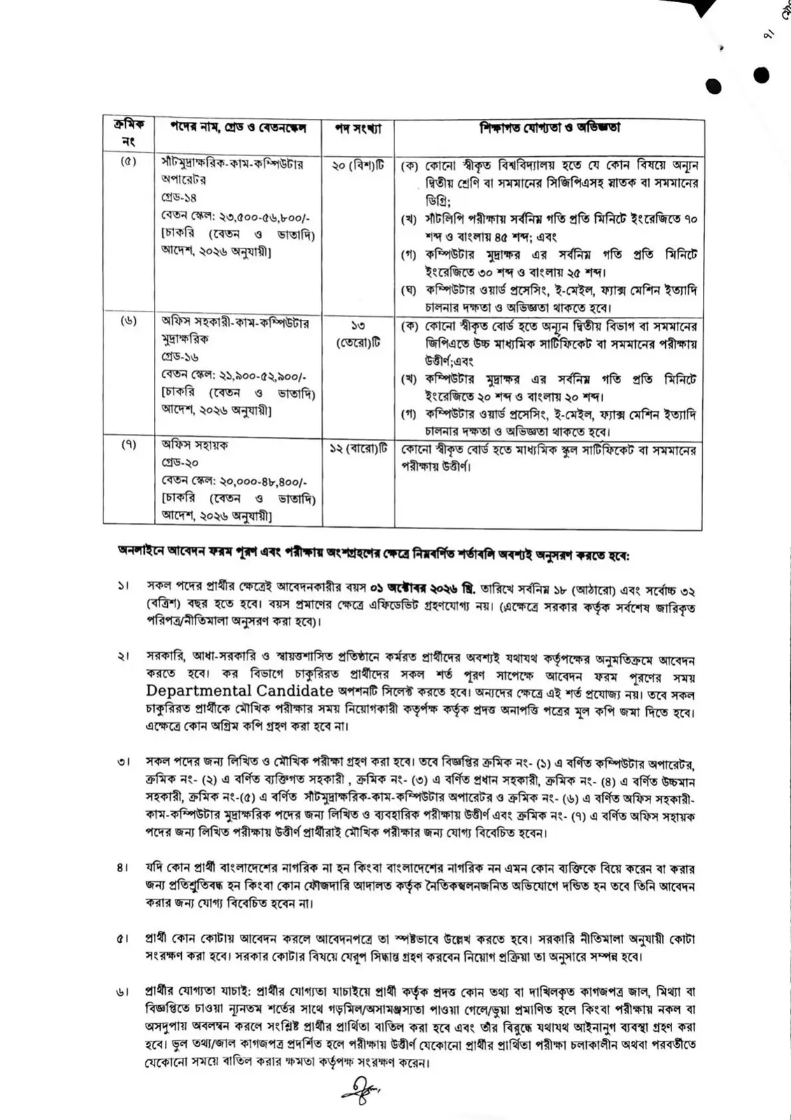 নিয়োগ বিজ্ঞপ্তি, পৃষ্ঠা 2