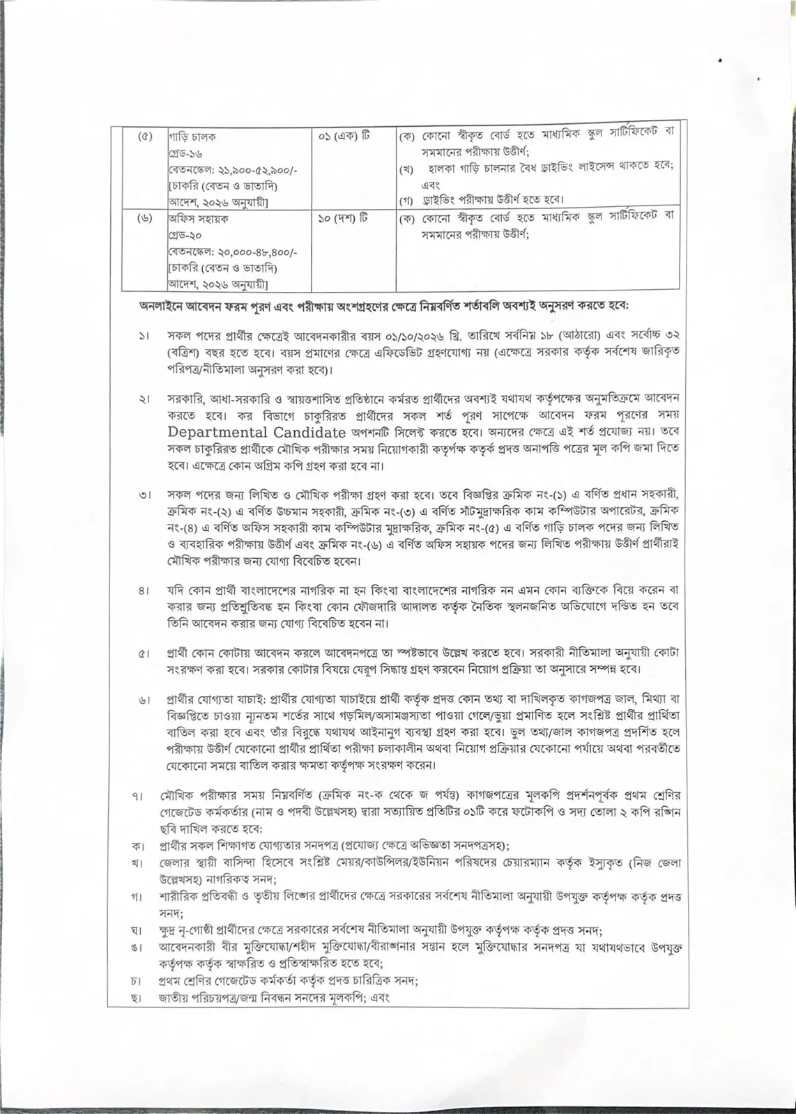 নিয়োগ বিজ্ঞপ্তি, পৃষ্ঠা 2