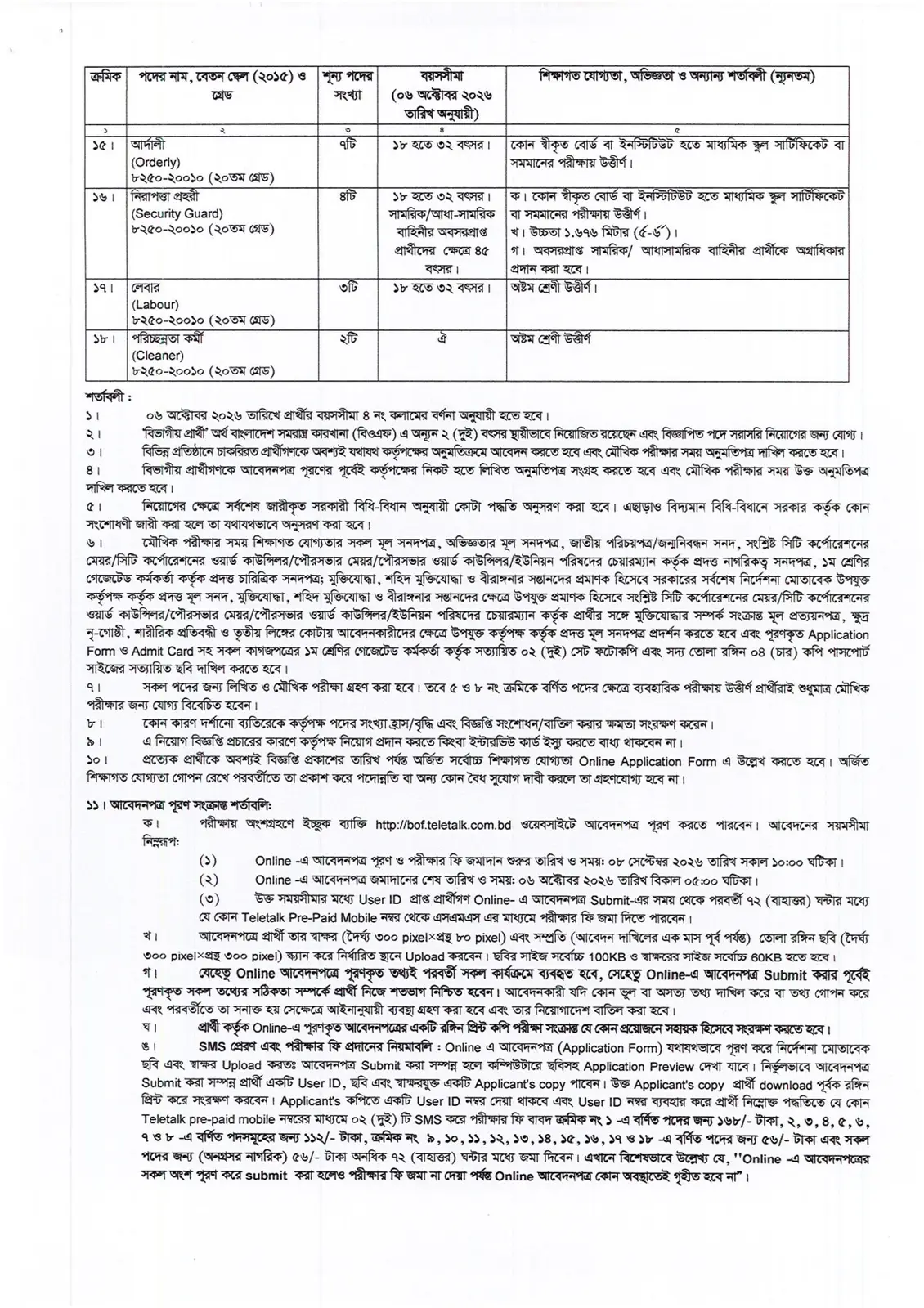 নিয়োগ বিজ্ঞপ্তি, পৃষ্ঠা 2